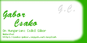 gabor csako business card